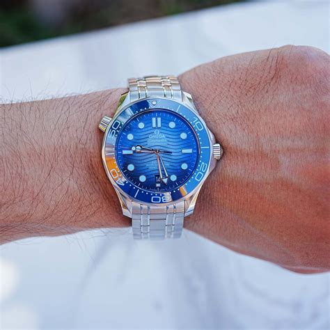 omega seamaster summer blue series.